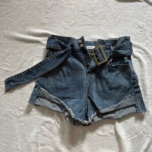 Casual Belted Denim Shorts for Women